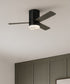 44" Era Modern 3-Blade Ceiling Fan Aged Pewter with Light Grey Weathered Oak Blades, LED Light