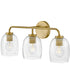 Percy 3-Light Medium Three Light Vanity in Lacquered Brass