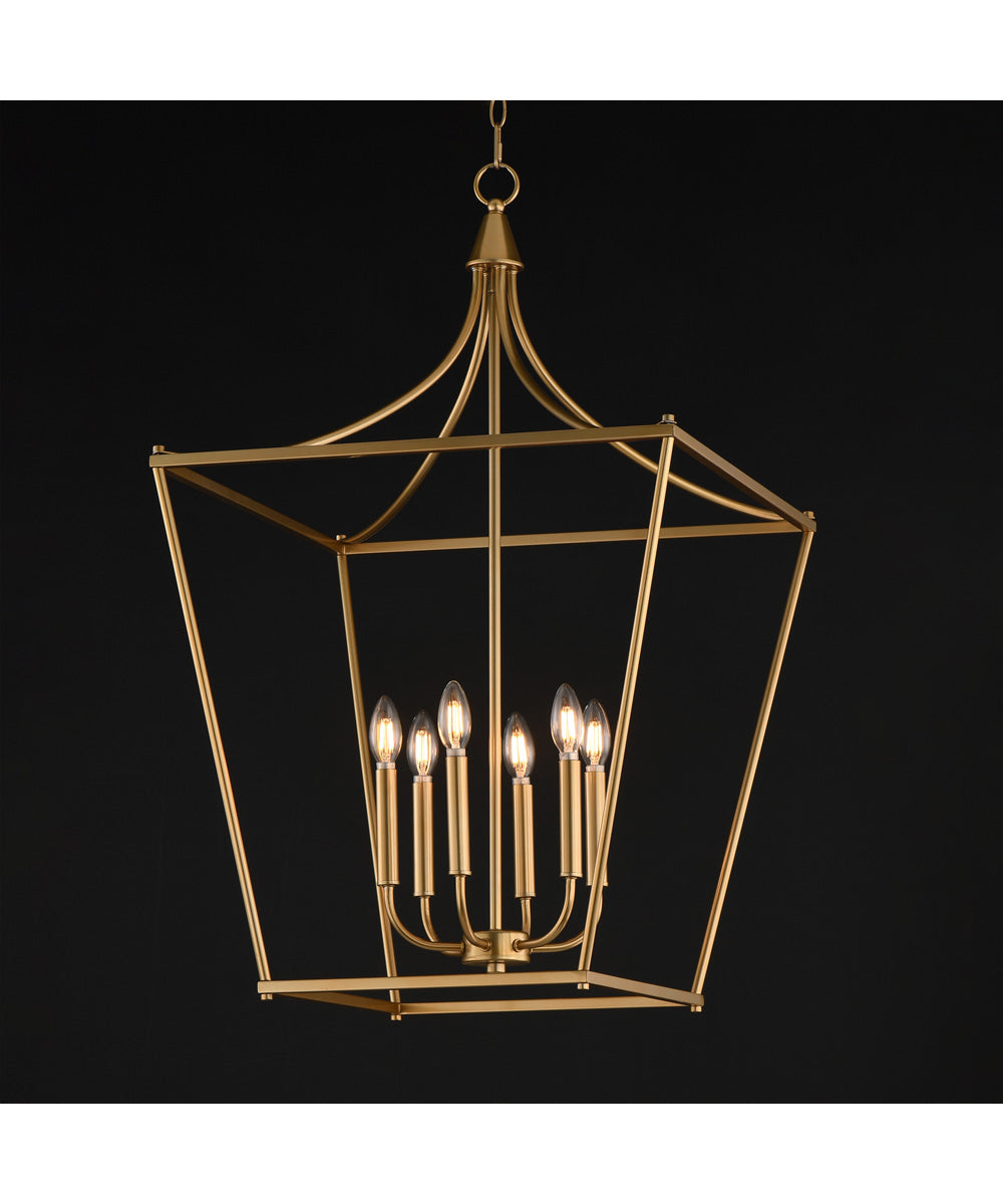 Clifton 6-Light Pendant Natural Aged Brass