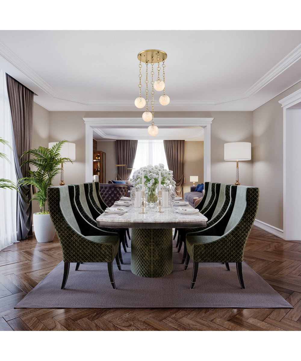 Wine Flower 5 Light Chandelier Brushed Gold