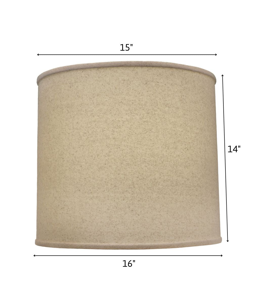 15x16x14 Natural Bombay Deep Drum Hardback Lampshade