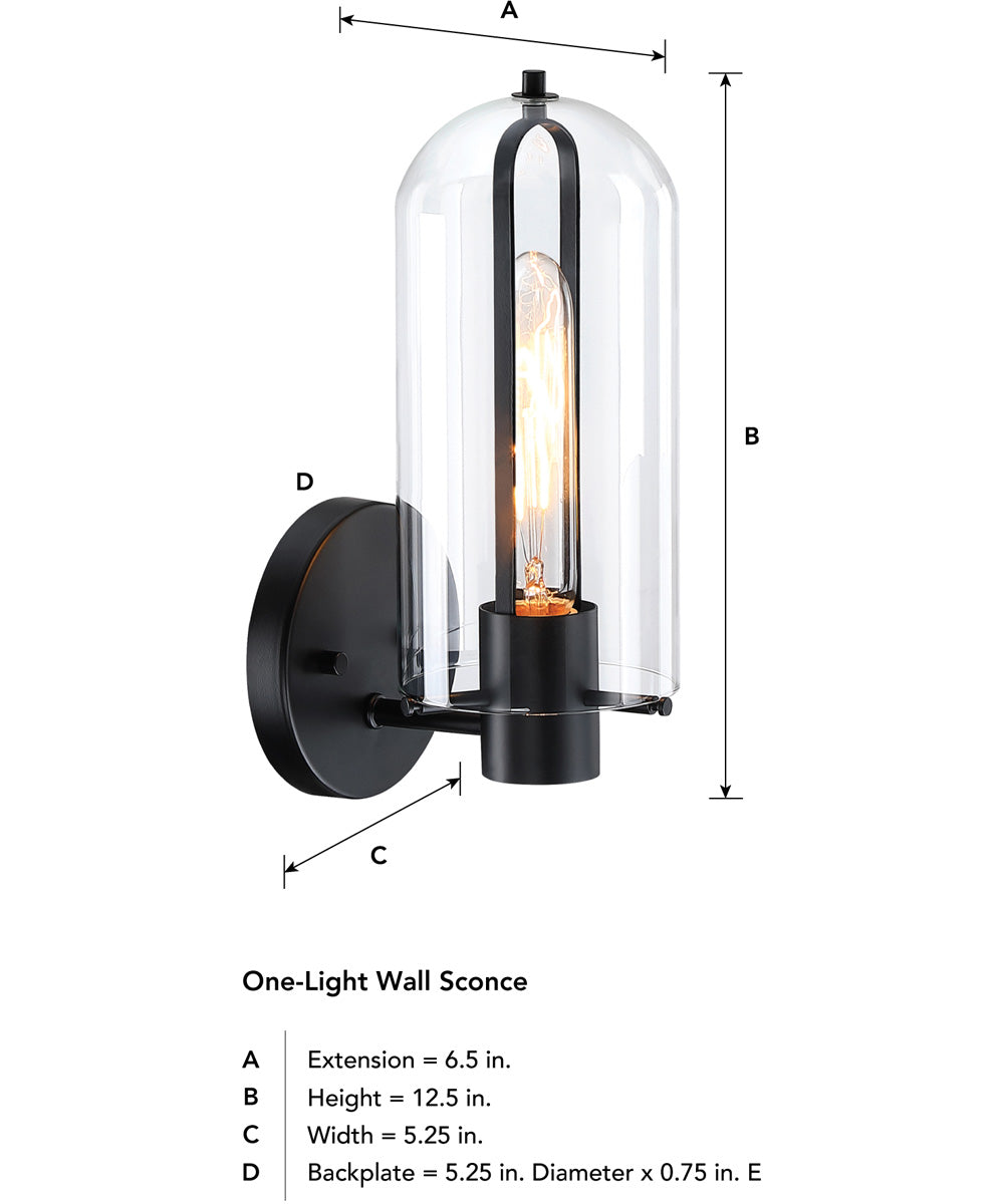 Skylar 1 Light Wall Sconce Matte Black