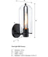 Skylar 1 Light Wall Sconce Matte Black