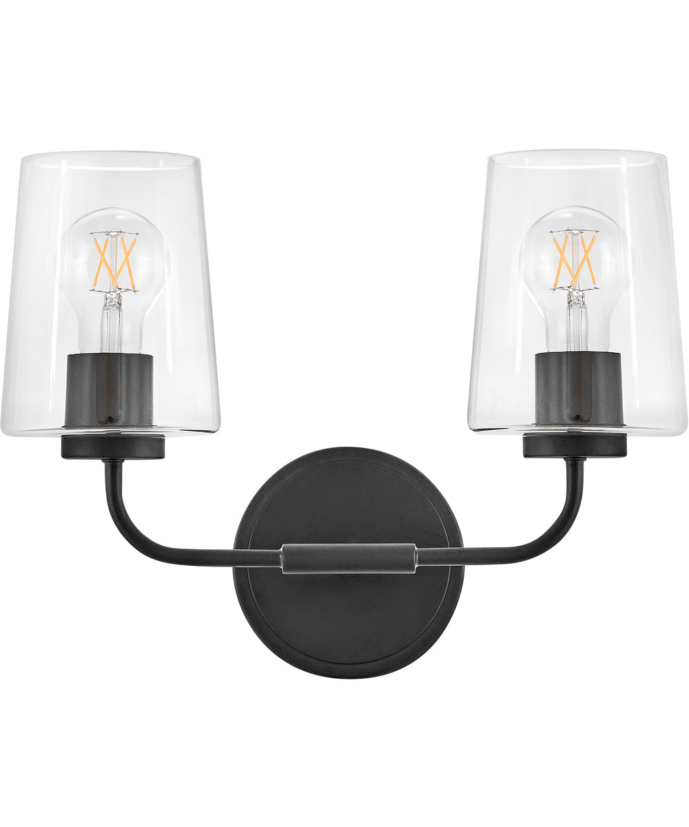 Kline 3-Light Small Two Light Vanity in Black