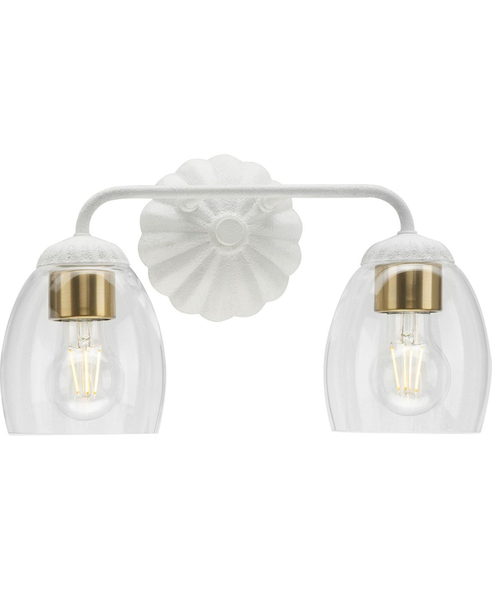 Quillan 2-Light Transitional Bath & Vanity Light White Plaster