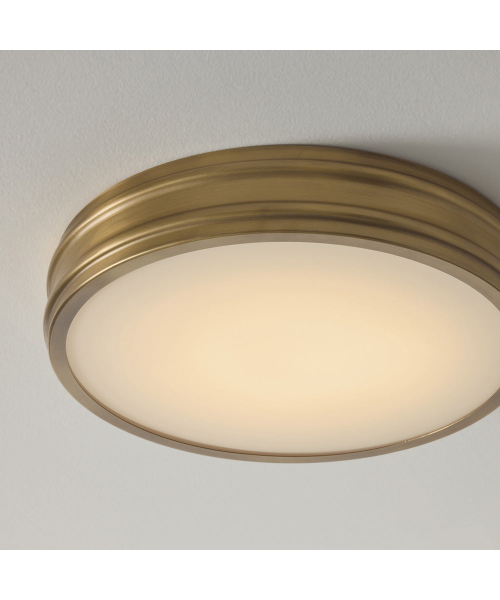 Vale 1-Light Flush Aged Brass