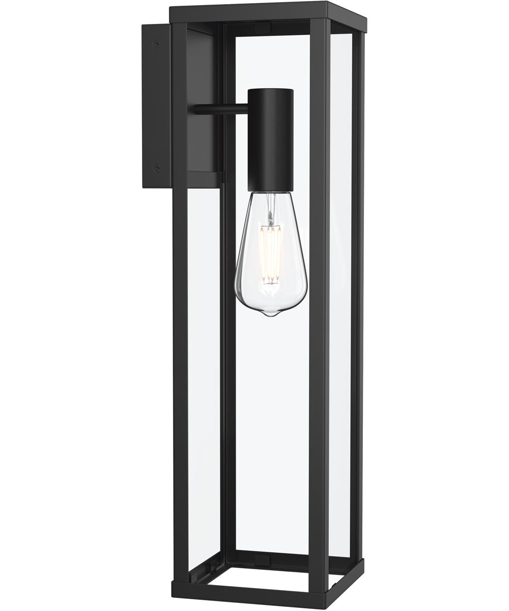 Ryle 1-Light Extra Large Wall Lantern with Clear Glass Panels Matte Black