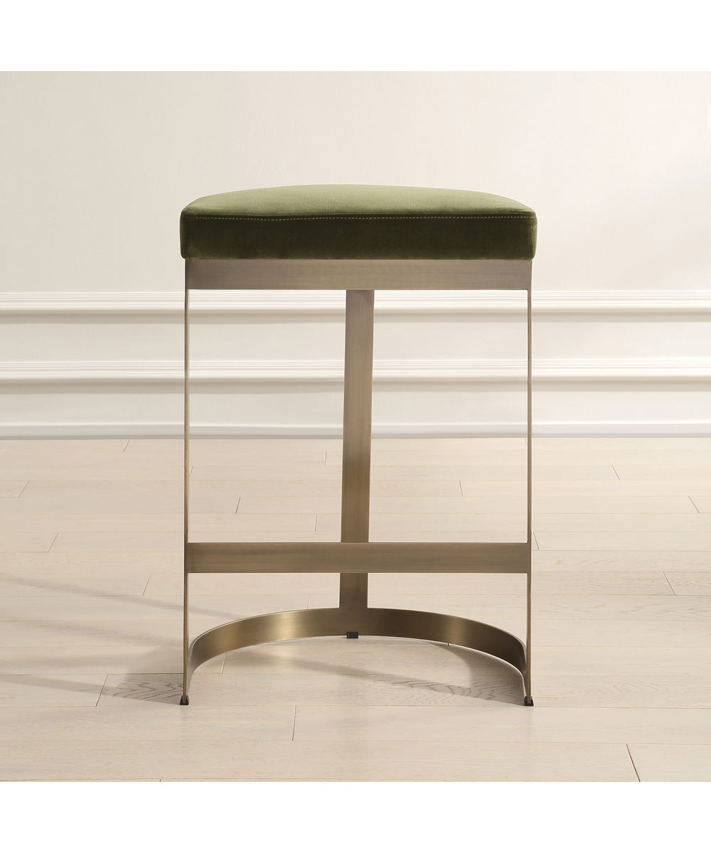 Ivanna Brass Moss Counter Stool