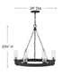 Sawyer 6-Light Medium Single Tier Chandelier 12v in Black