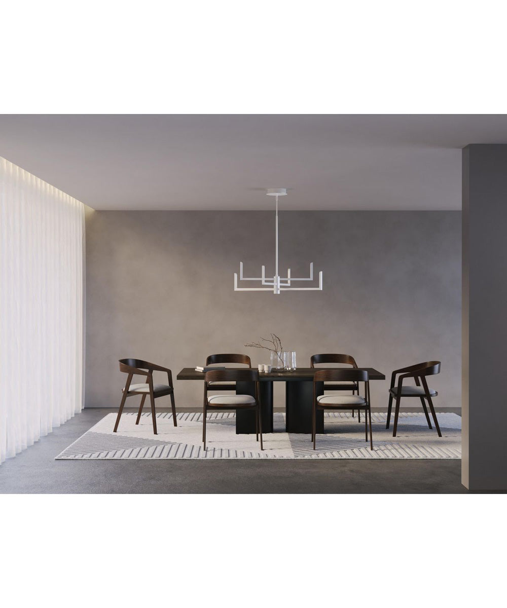 Pivot LED 6-Light Chandelier with Downlight Burnished Nickel