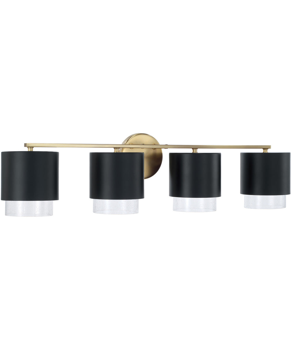Weller 4-Light Vanity Matte Brass and Black