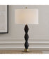 Threefold Black Stone Table Lamp