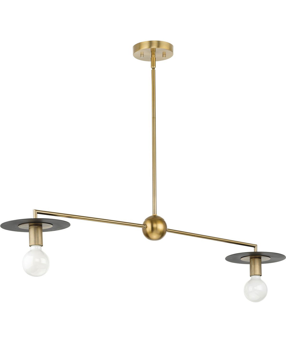 Trimble 2-Light Linear Chandelier Brushed Bronze