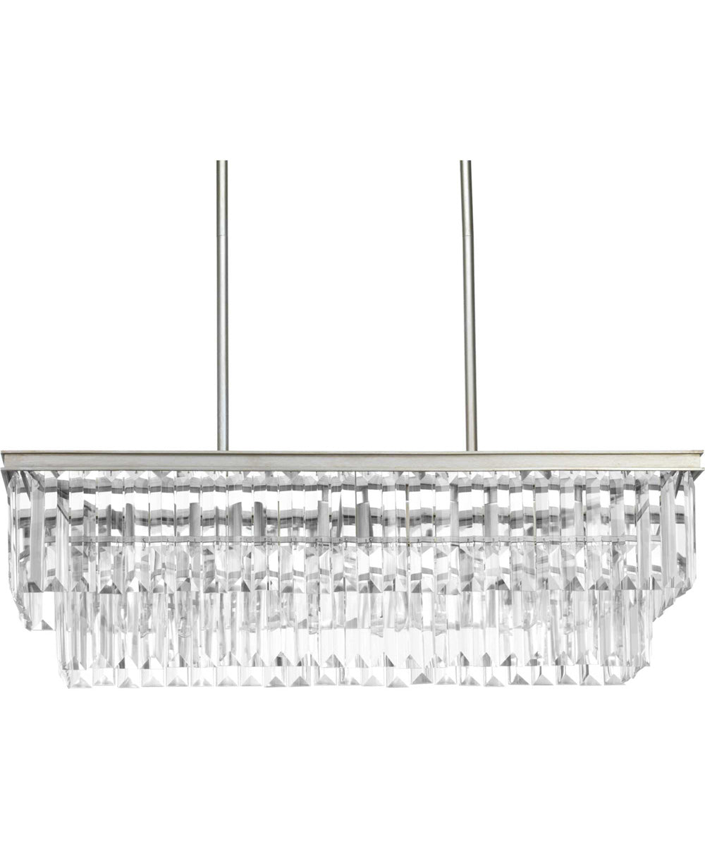 Glimmer 4-Light Luxe Linear Chandelier Light Silver Ridge
