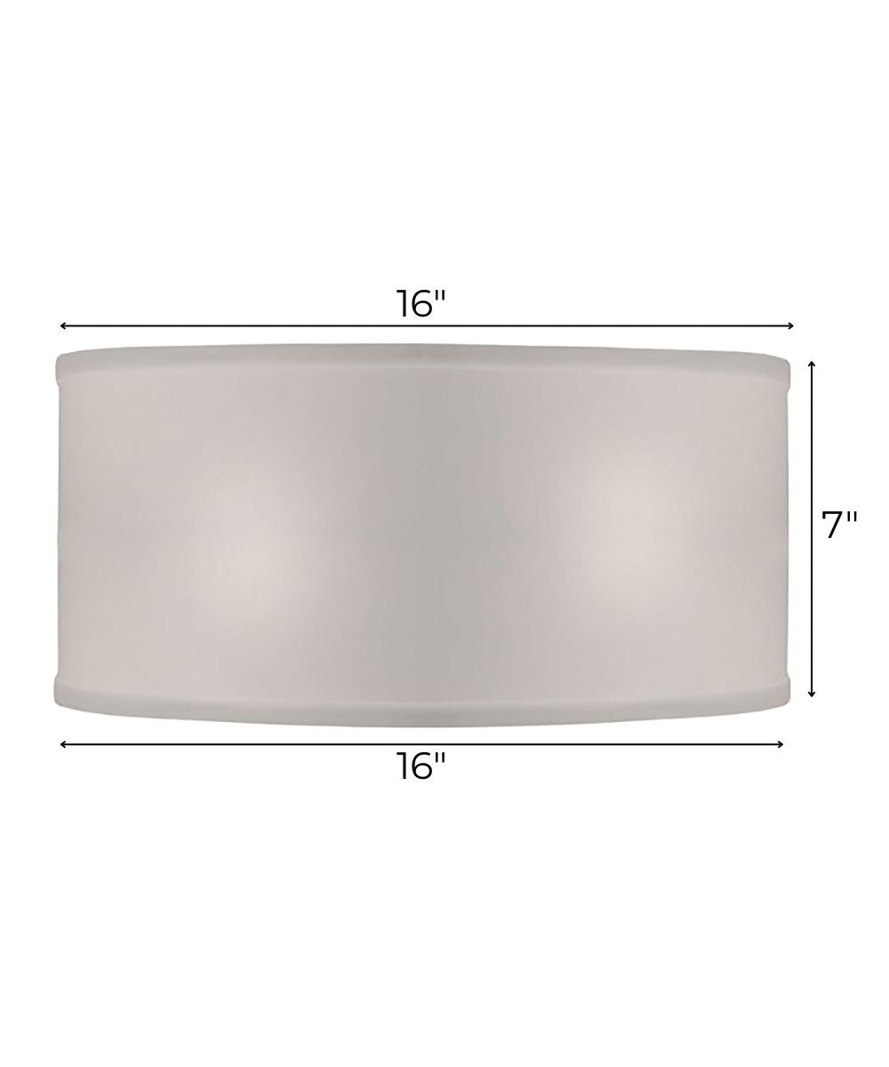 16x16x7 White Camelot Shallow Drum Hardback Lampshade