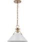 Outpost 1-Light Pendant Matte White / Burnished Brass