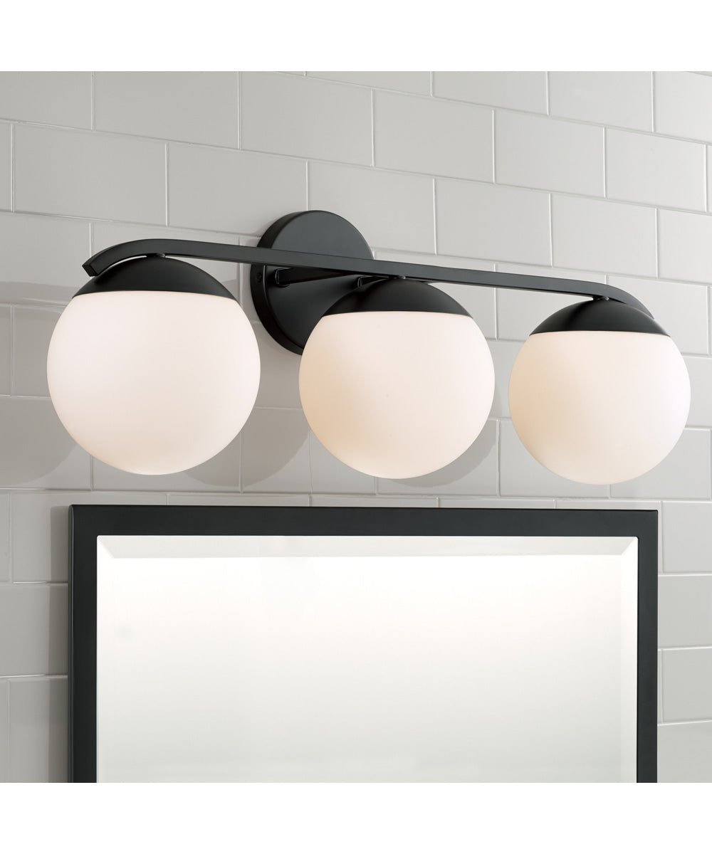 Oliver 3-Light Vanity Matte Black