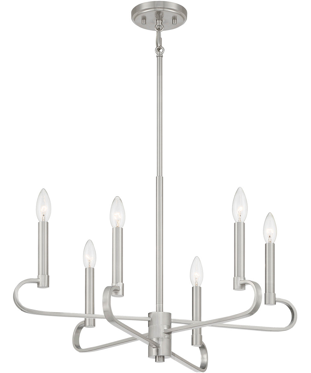 Summit 6 Light Chandelier Brushed Nickel