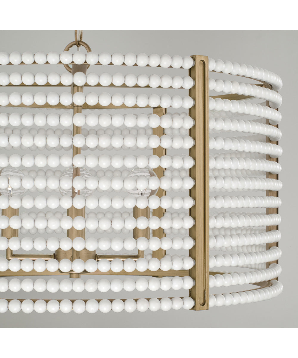 Brynn 4-Light Pendant Aged Brass Painted