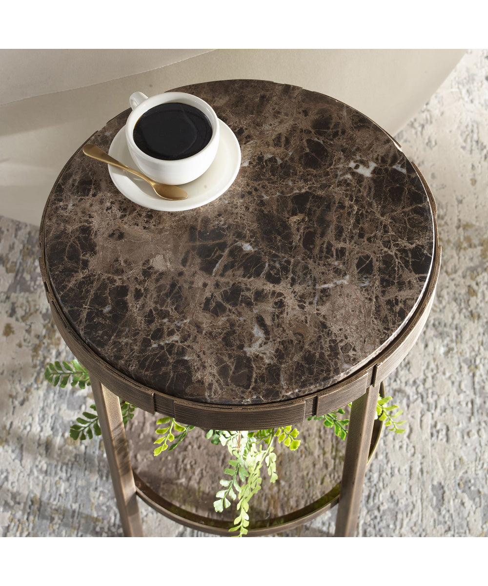 Cusano Round Dark Marble Accent Table