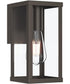 Ryle 1-Light Small Wall Lantern with Clear Glass Panels Antique Bronze