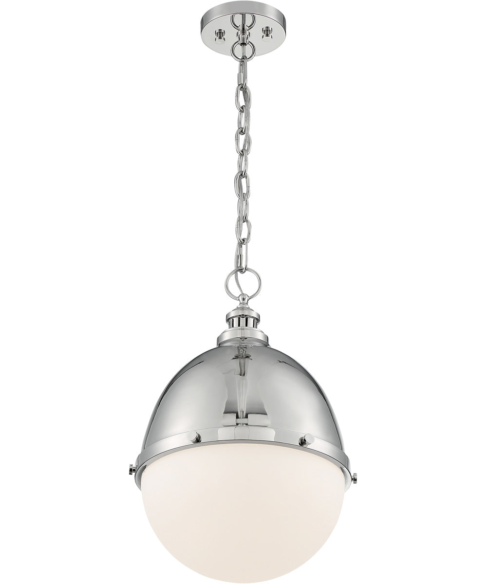 13"W Ronan 1-Light Pendant Polished Nickel