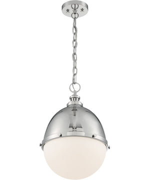 13"W Ronan 1-Light Pendant Polished Nickel