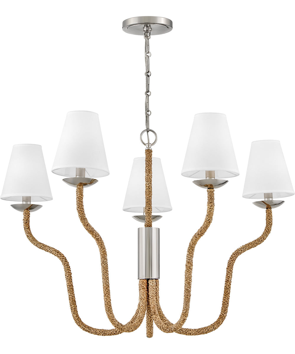 Harwich 5-Light Medium Chandelier in Polished Nickel