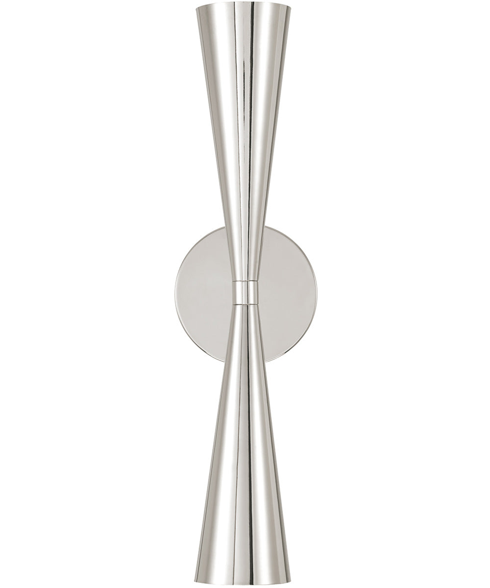 Levi 2-Light Sconce Polished Nickel