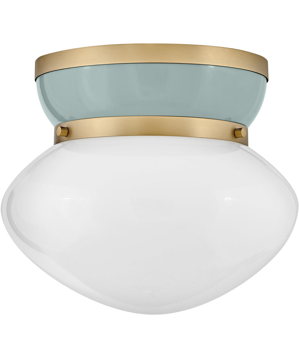 Lucy 1-Light Small Flush Mount in Lacquered Brass