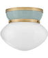Lucy 1-Light Small Flush Mount in Lacquered Brass