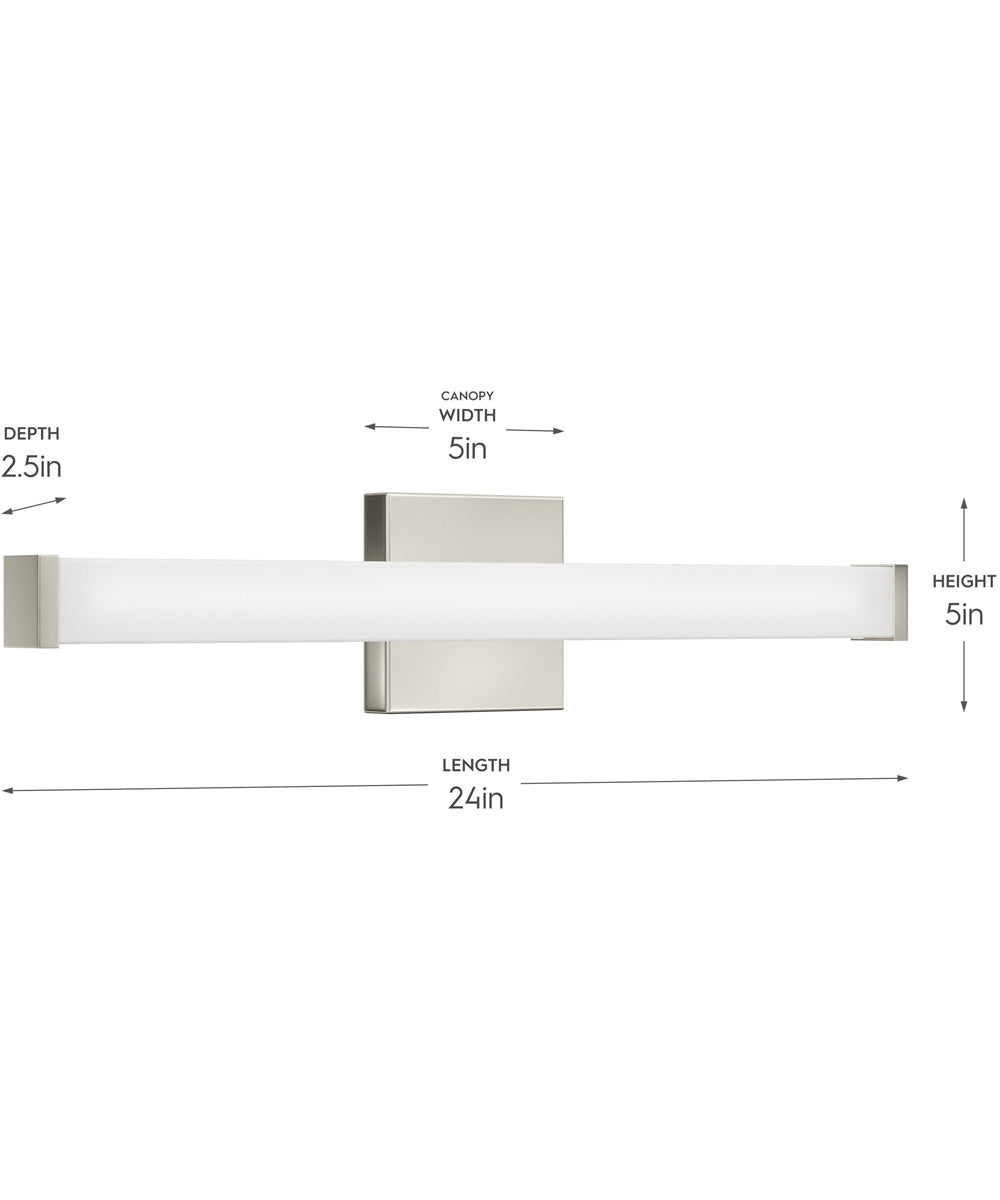 Phase 6.1 24 in. 5CCT Integrated LED Linear Vanity Light Brushed Nickel