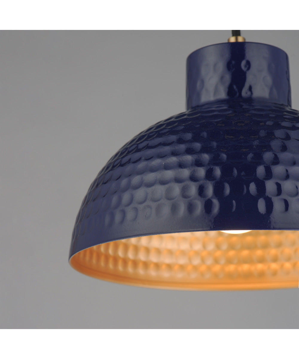 Rockport 10 inch 1-Light Pendant Green / Natural Aged Brass