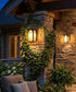 Aztec 14"H 1-Light Olde Brick Bronze Finish with Amber Honey Opal Glass Shade Outdoor Wall Lantern