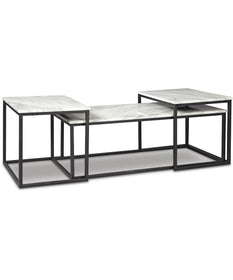 Donnesta Occasional Table Set Set of 3 Gray/Black