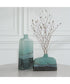 Fuze Aqua & Bronze Vases, Set Of 2