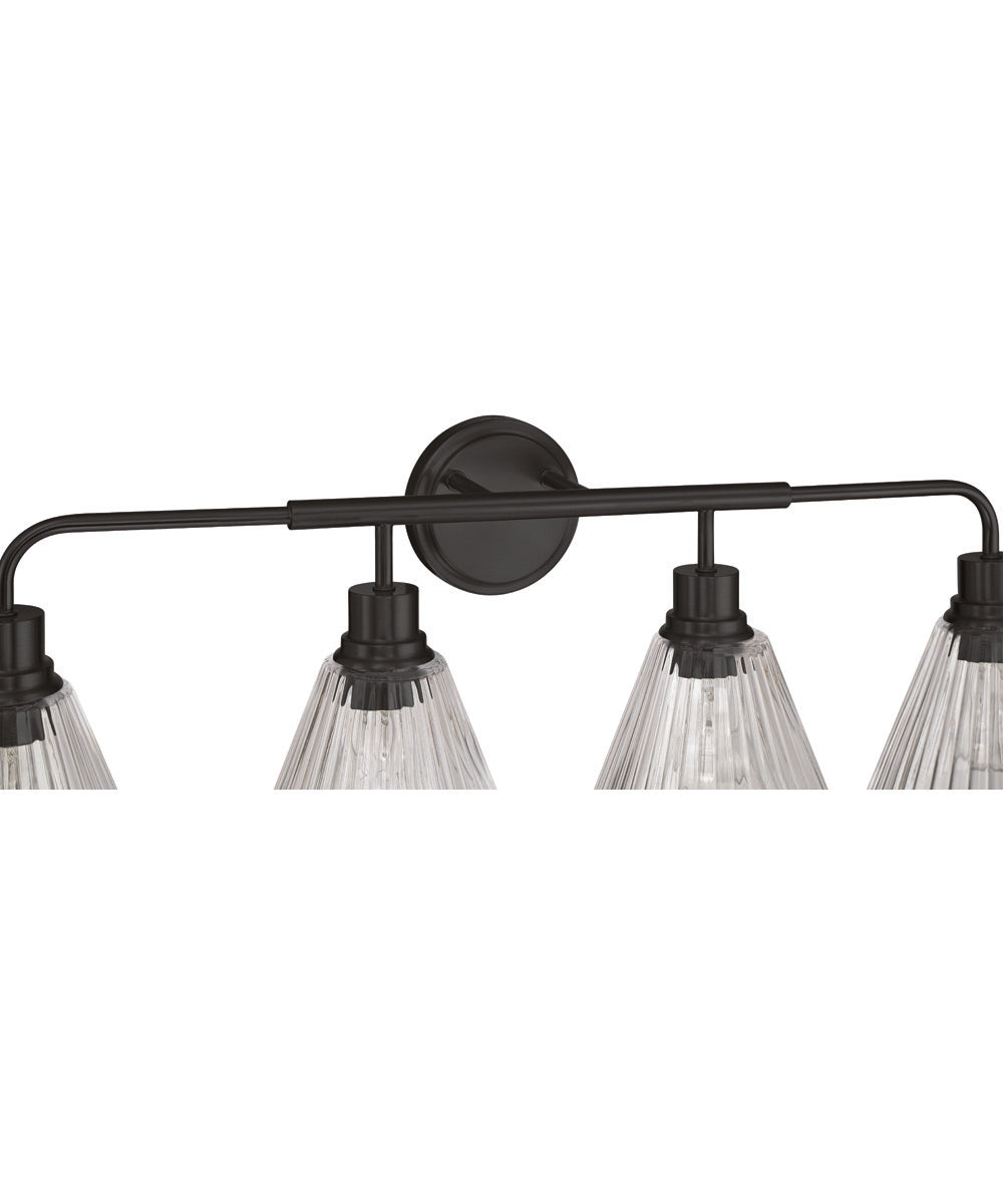 Pleated 4-Light Lighting Flat Black