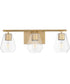 Geode 3-Light Bath Vanity Natural Aged Brass