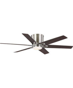 Bexar 54 in. 6-Blade Ceiling Fan with Integrated LED Light Brushed Nickel