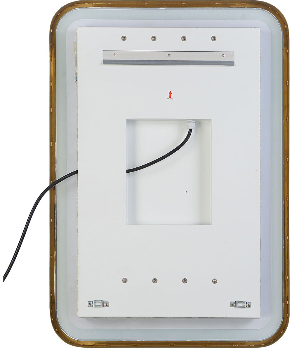 Crofton Lighted Brass Vanity Mirror