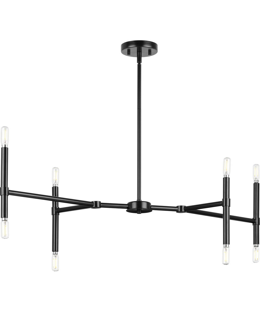 Arya 8-Light Linear Chandelier Matte Black
