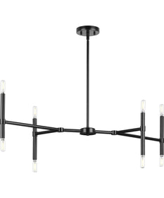Arya 8-Light Linear Chandelier Matte Black
