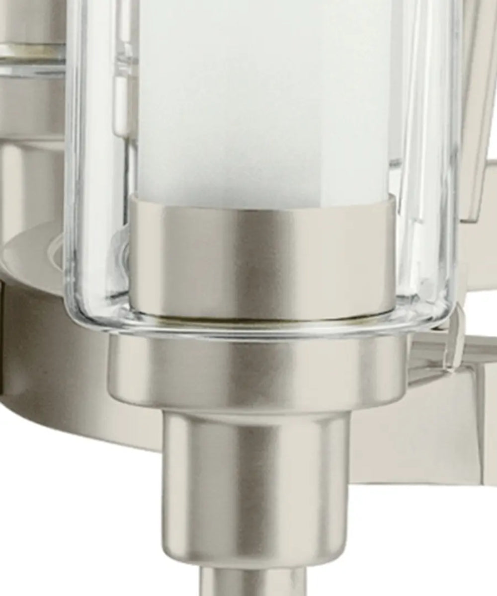 26"w Circolo 6-Light Circular Chandelier Light Brushed Nickel Finish, Clear Etched Glass Shades