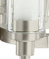 26"w Circolo 6-Light Circular Chandelier Light Brushed Nickel Finish, Clear Etched Glass Shades