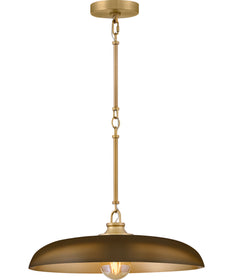 Sadie 1-Light Large Dome Pendant in Lacquered Brass