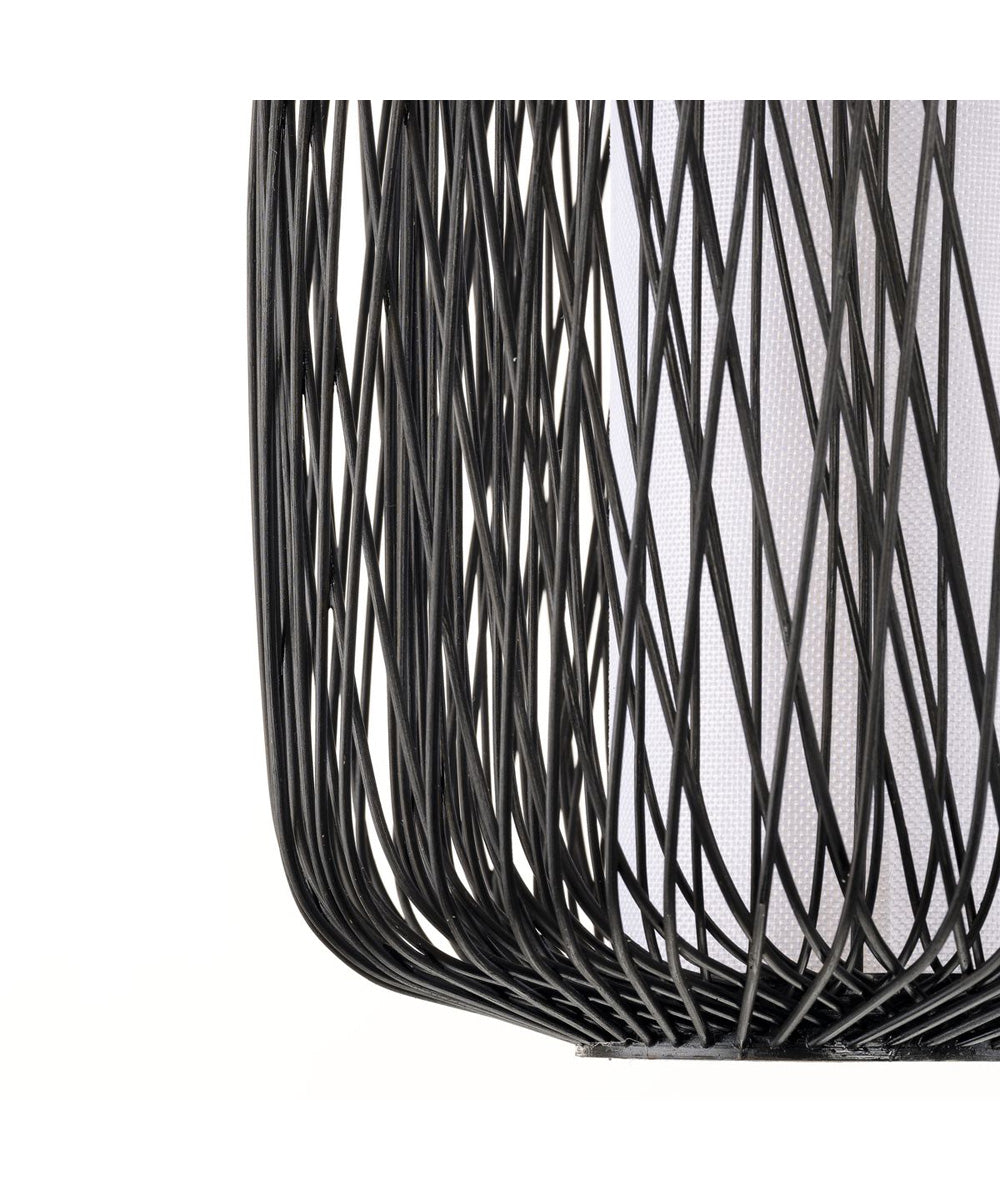 Cordova 1-Light Mini-Pendant Black Rattan