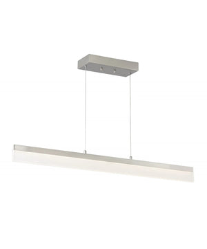 36"W 1-Light Linear Bar Ribbon LED Kitchen Island Light Fixture Brushed Nickel Finish Acrylic Shade