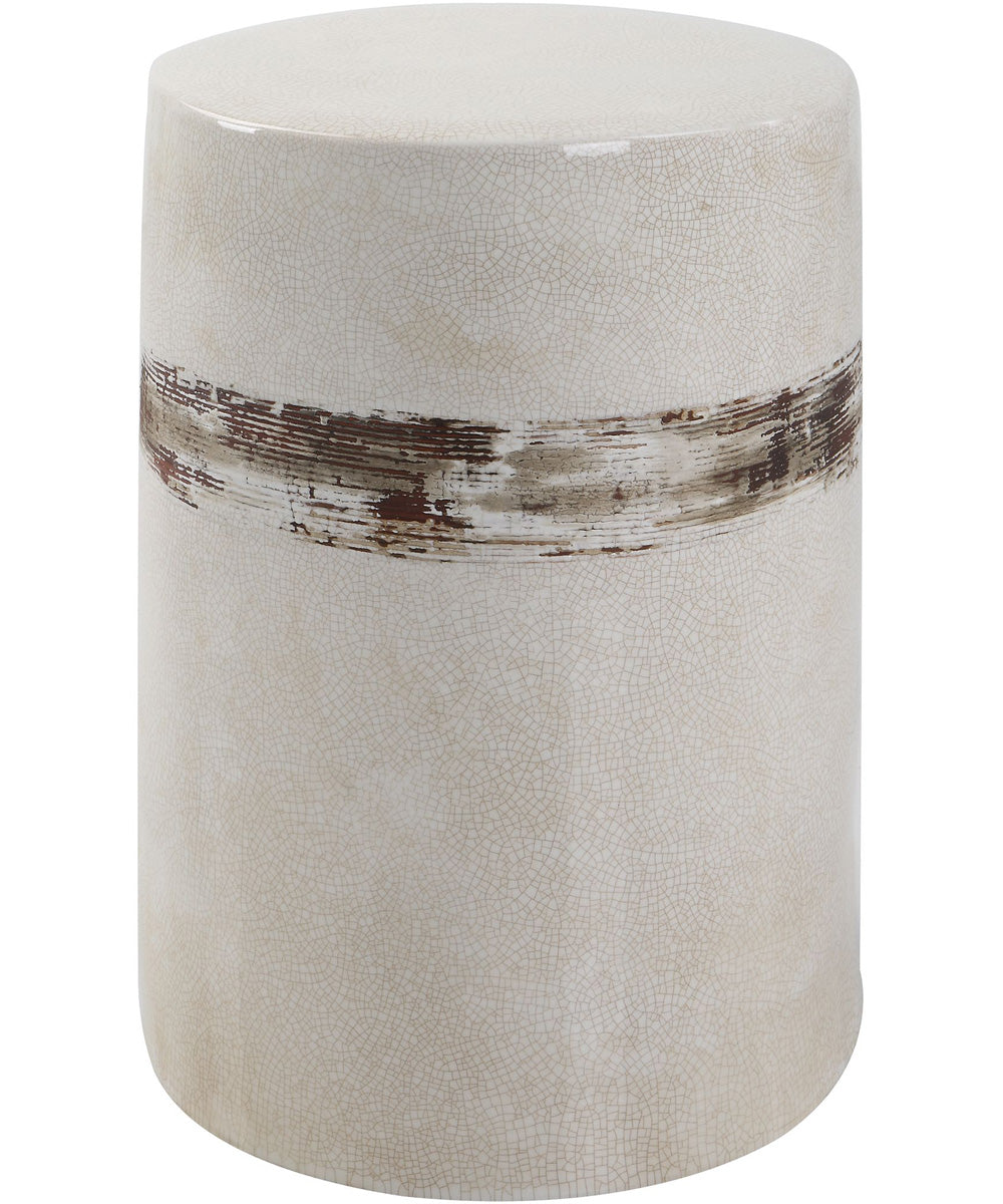 Comanche White Ceramic Garden Stool