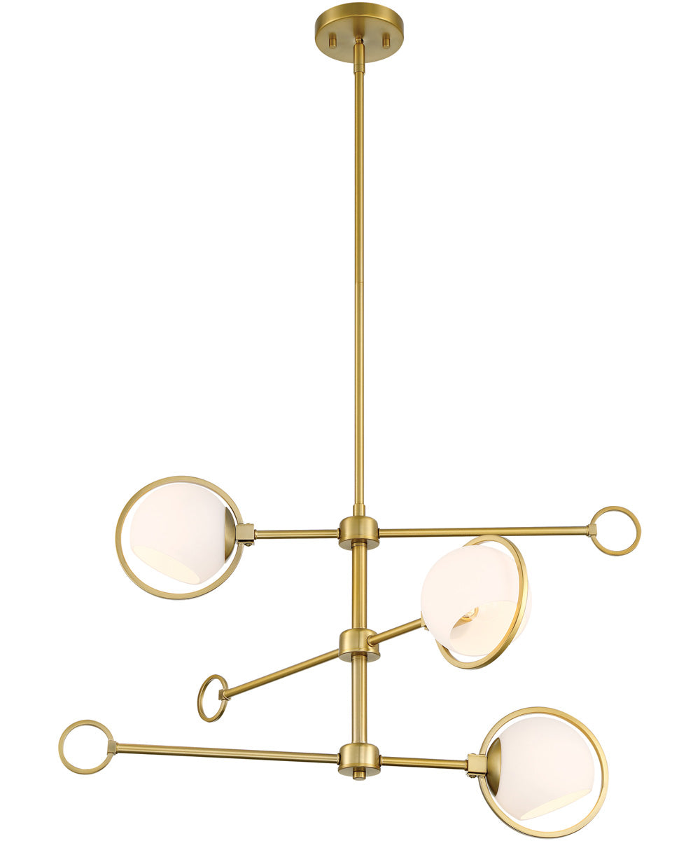 Teatro 3 Light Chandelier  Brushed Gold