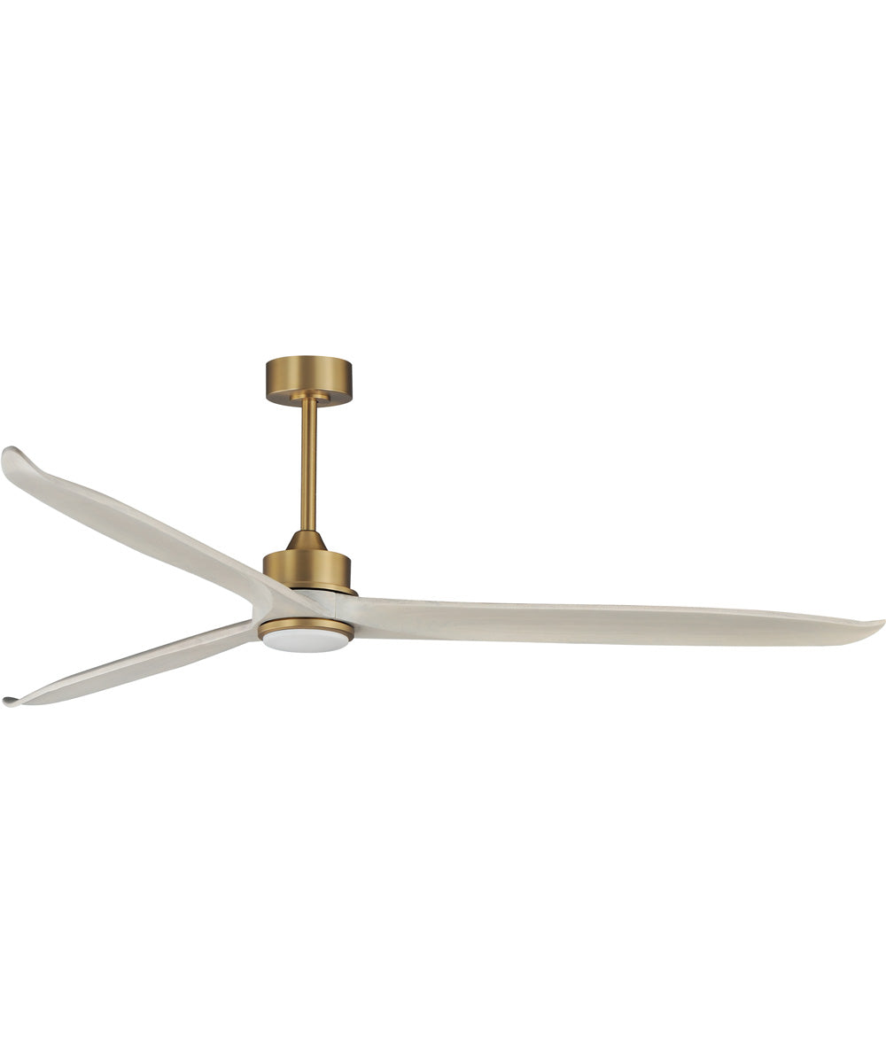 Woodwind 80 inch Solid Wood Blade Fan W LED Natural Aged Brass